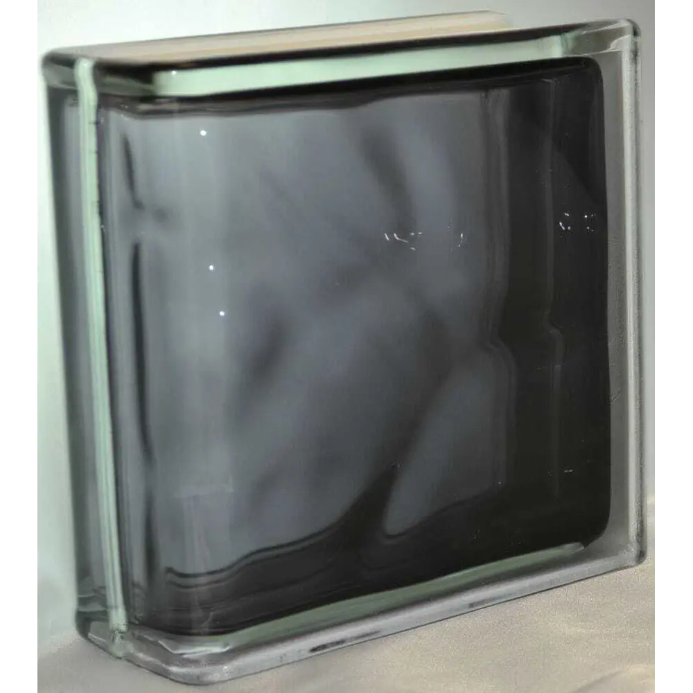 Стеклоблок Vitrablock Волна окрашенный внутри торцевой цвет черный STLM-2003765