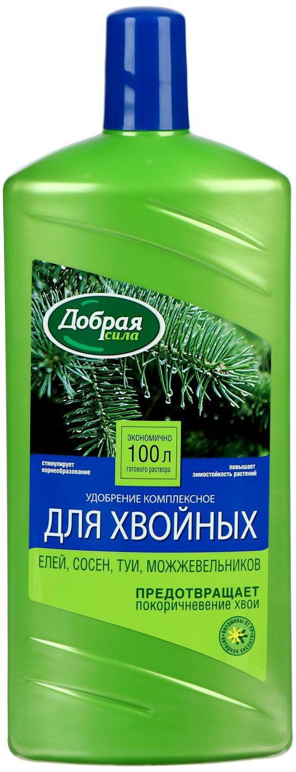 91082729 Жидкое органо-минеральное удобрение для хвойных 1 л STLM-0474946 ДОБРАЯ СИЛА