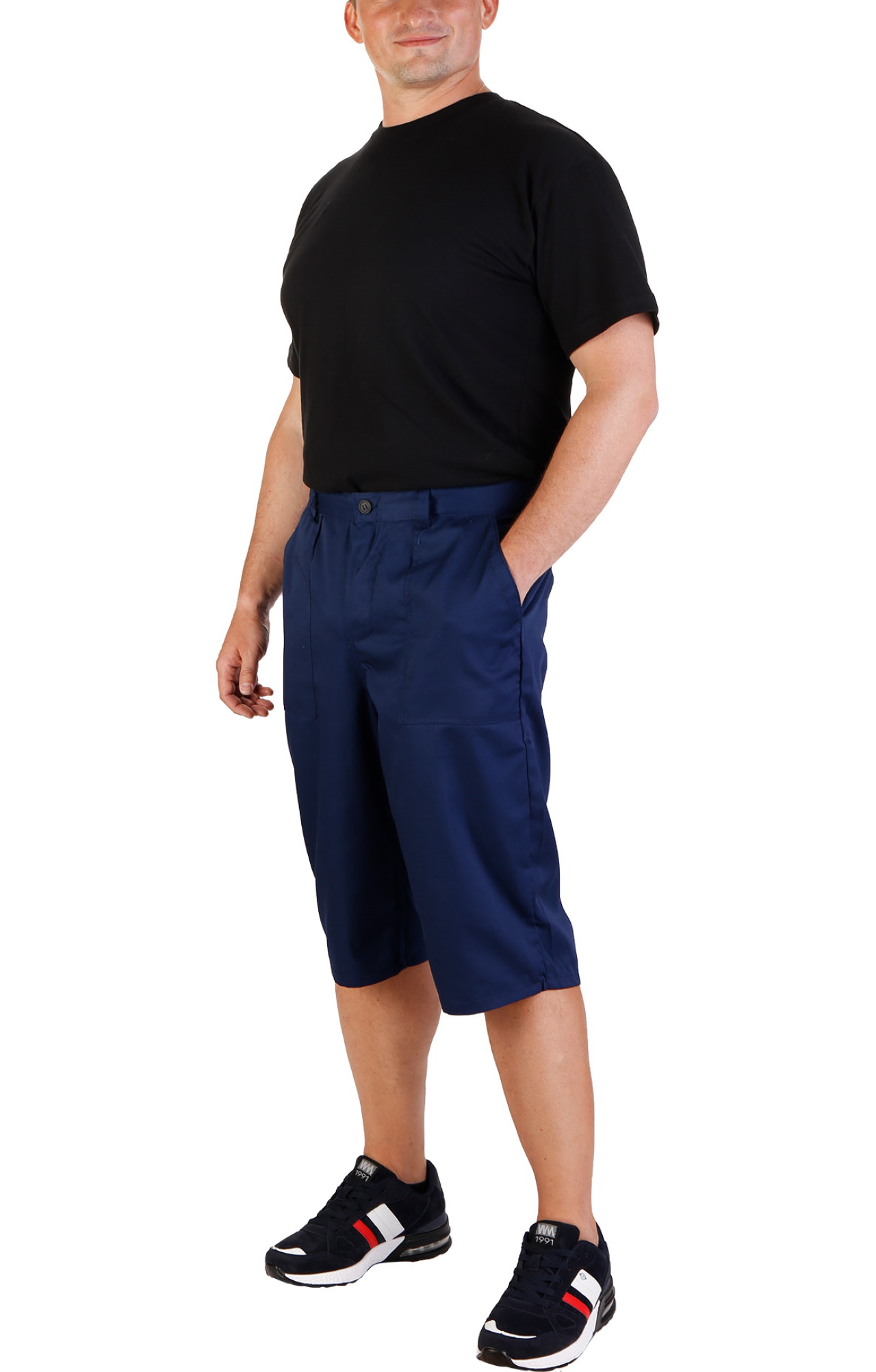 68043 Брюки рабочие укороченные "Труд" темно-синие  Летняя спецодежда  размер 56-58/170-176  - Вид №2