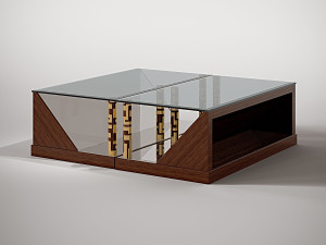 Журнальный столик из дерева и стекла