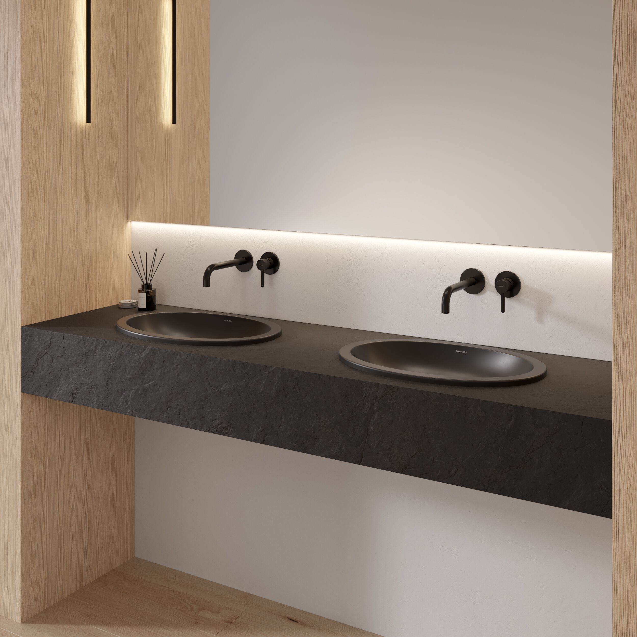 Встраиваемый умывальник из Овального композитного материала OMNIRES SHELL M+ SHELLUP ARCH-00152537 - Вид №35