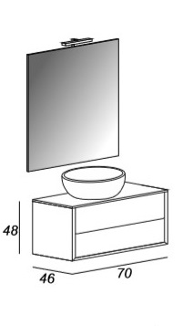 Мебель для ванной CEZARES BELLAGIO 70 Black&Gold Stone - Вид №1