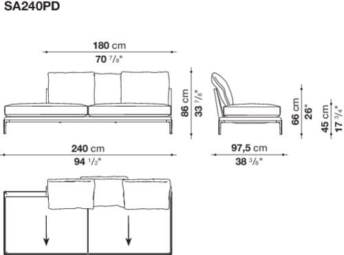 Угловой диван из ткани B&B Italia Атолл ARCH-00091854 - Вид №22