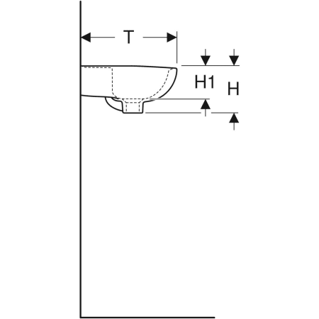 K91145000 Раковина Kolo Rekord с асимметричным переливом Geberit  - Вид №4