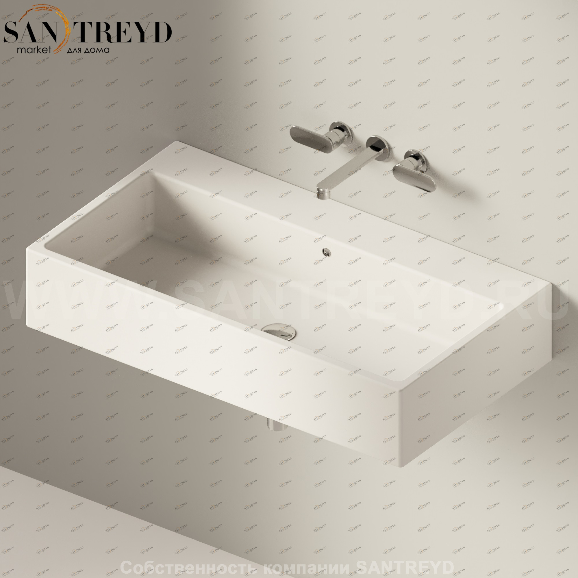 50519003 Подвесная раковина настенная прямоугольная Ceramica Flaminia Acquagrande бежевая