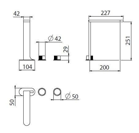 Хромированный смеситель для раковины CARIMALI QTIME MISCELATORE 3 FORI 200 ARCH-00075428 - Вид №2