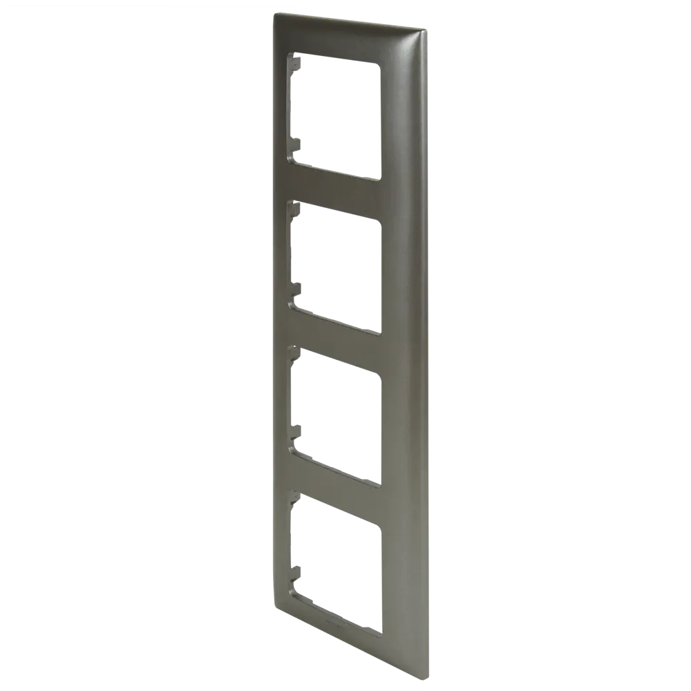 LEXMAN LILIAN Classic — универсальная рамка для розеток и выключателей, 4 поста, цвет «Титан» 86761643 STLM-1110656 - Вид №1