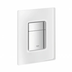 Панель смыва для унитаза GROHE Skate Cosmopolitan Glass (3 режима смыва), хром/да Винчи белый (38845MF0)