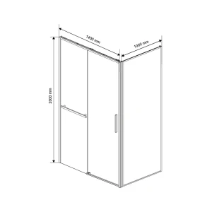 92028638 Душевой уголок Vincea Slim Soft VSR-1SS1014CLG прямоугольный 140x100см золото профиль эффект стекла прозрачный STLM-1493937