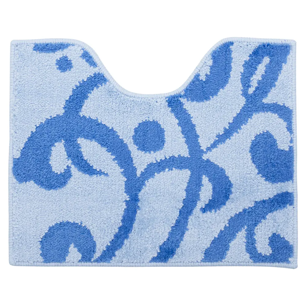 Коврик для туалета Mr Penguin Узоры, 40х50 см, микрофибра, цвет синий STLM-2082411