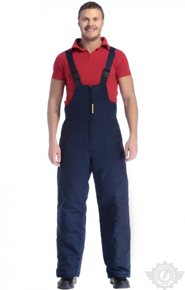 65038 Полукомбинезон "Эксперт" зимний темно-синий  Зимняя спецодежда  размер 60-62/182-188  - Вид №3
