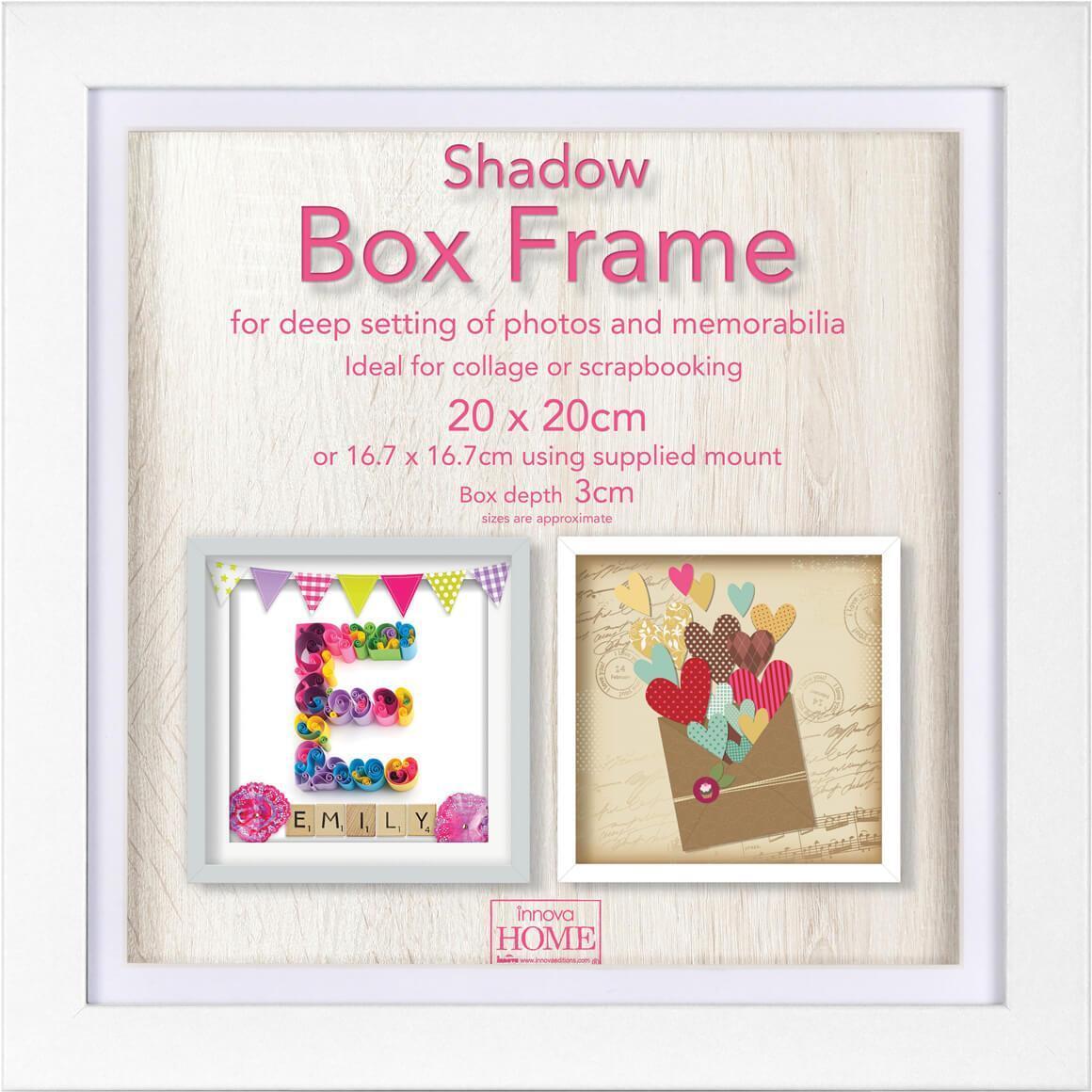 Б0046303 Фоторамка PI09906 Ф/рамка 20*20cm Shadow Box White (окно 17*17см), белый, МДФ (6/450) Innova