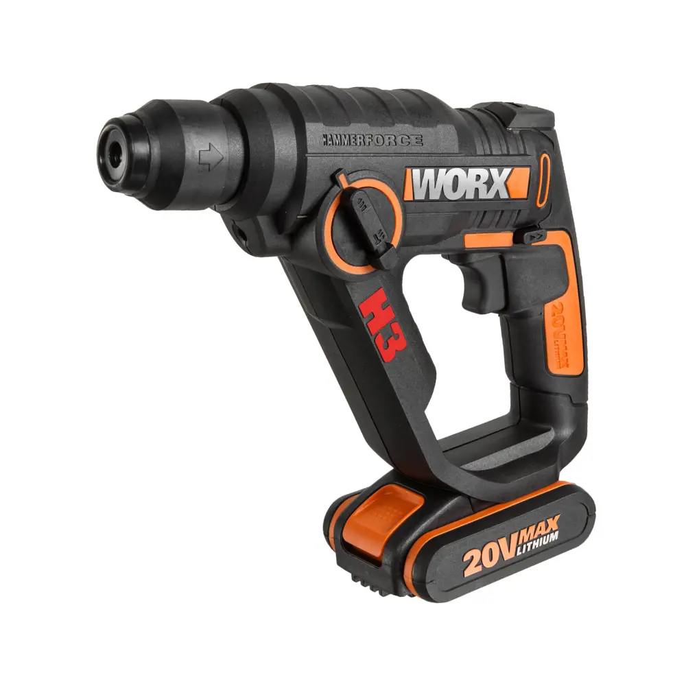 Аккумуляторный перфоратор SDS-plus Worx WX550.1, 20 В Li-Ion 1x1.5 Ач, 1.2 Дж STLM-2162672