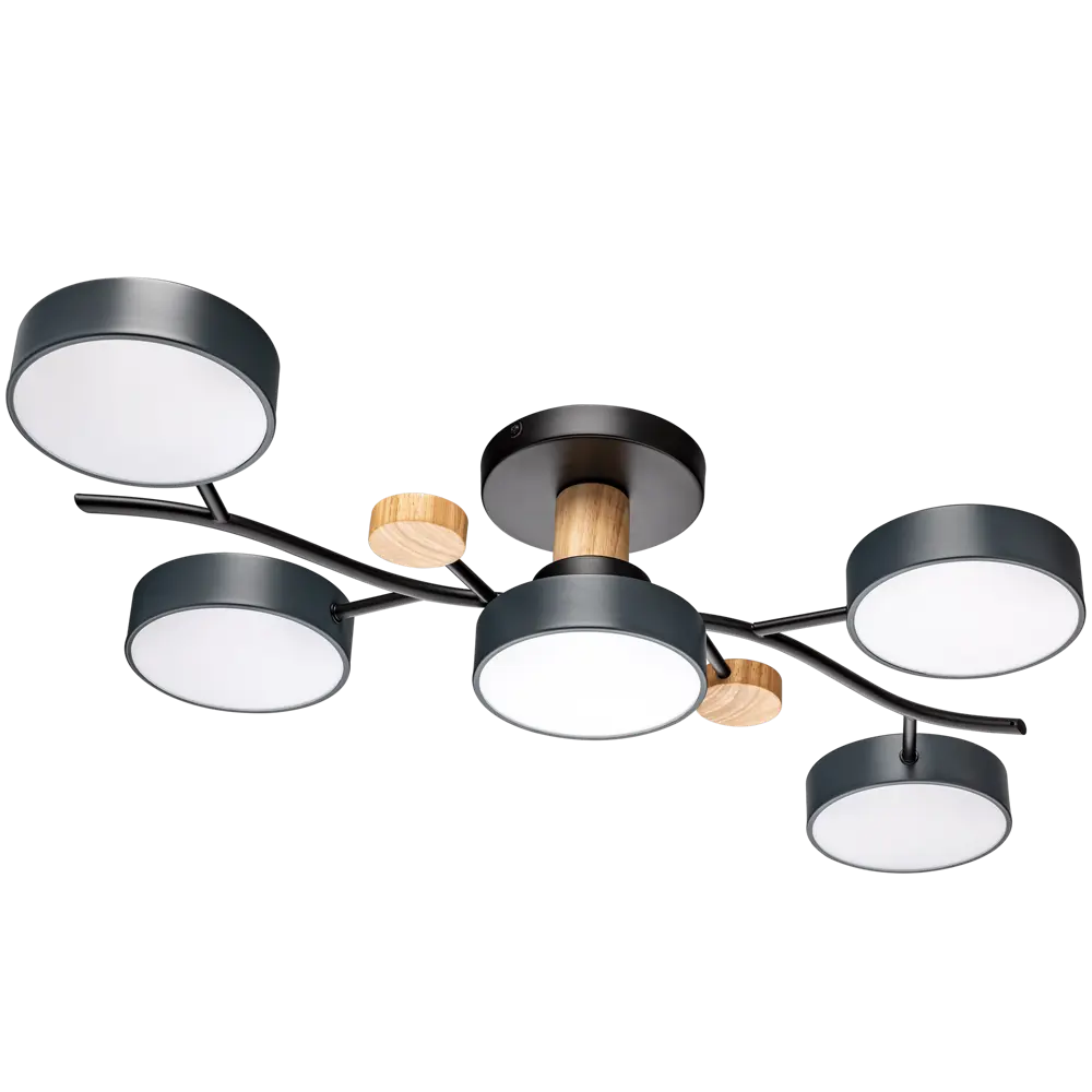 Люстра потолочная светодиодная диммируемая Ritter Scandia 52080 1 с д/у 70 Вт 24 м² 2700К-6500К цвет серый/черный/дерево 89195497 STLM-2132362  - Вид №4