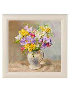 90620981 Картина в раме "Букеты. фрезия" 23x23 см STLM-0311370 ELENADECOR