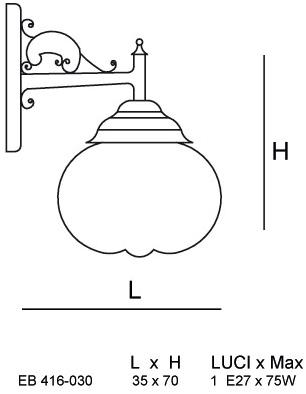 Siru Настенный светильник для улицы из муранского стекла San stae Eb 416-030  - Вид №1