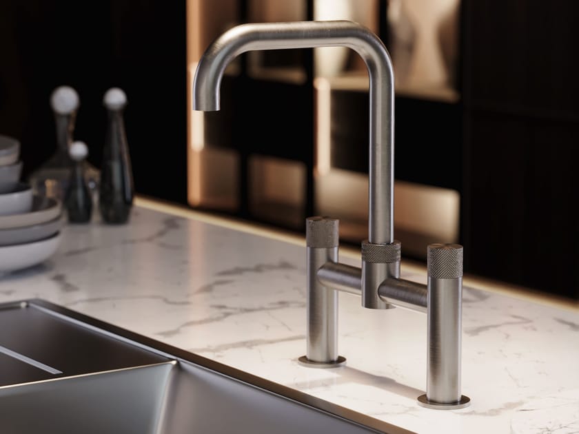 Смеситель для кухни из нержавеющей стали с поворотным изливом Fontealta Kitchen ARCH-00083893