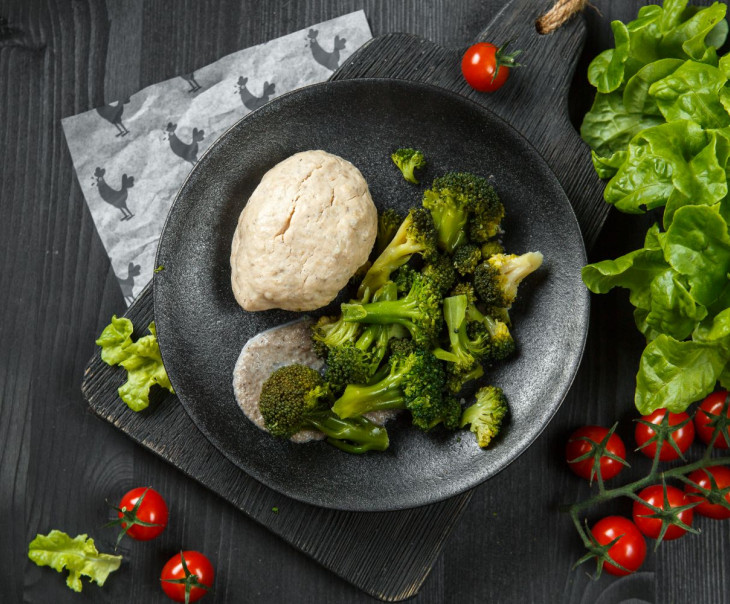 9303 Котлета из семги на пару с брокколи Вкусляндия 