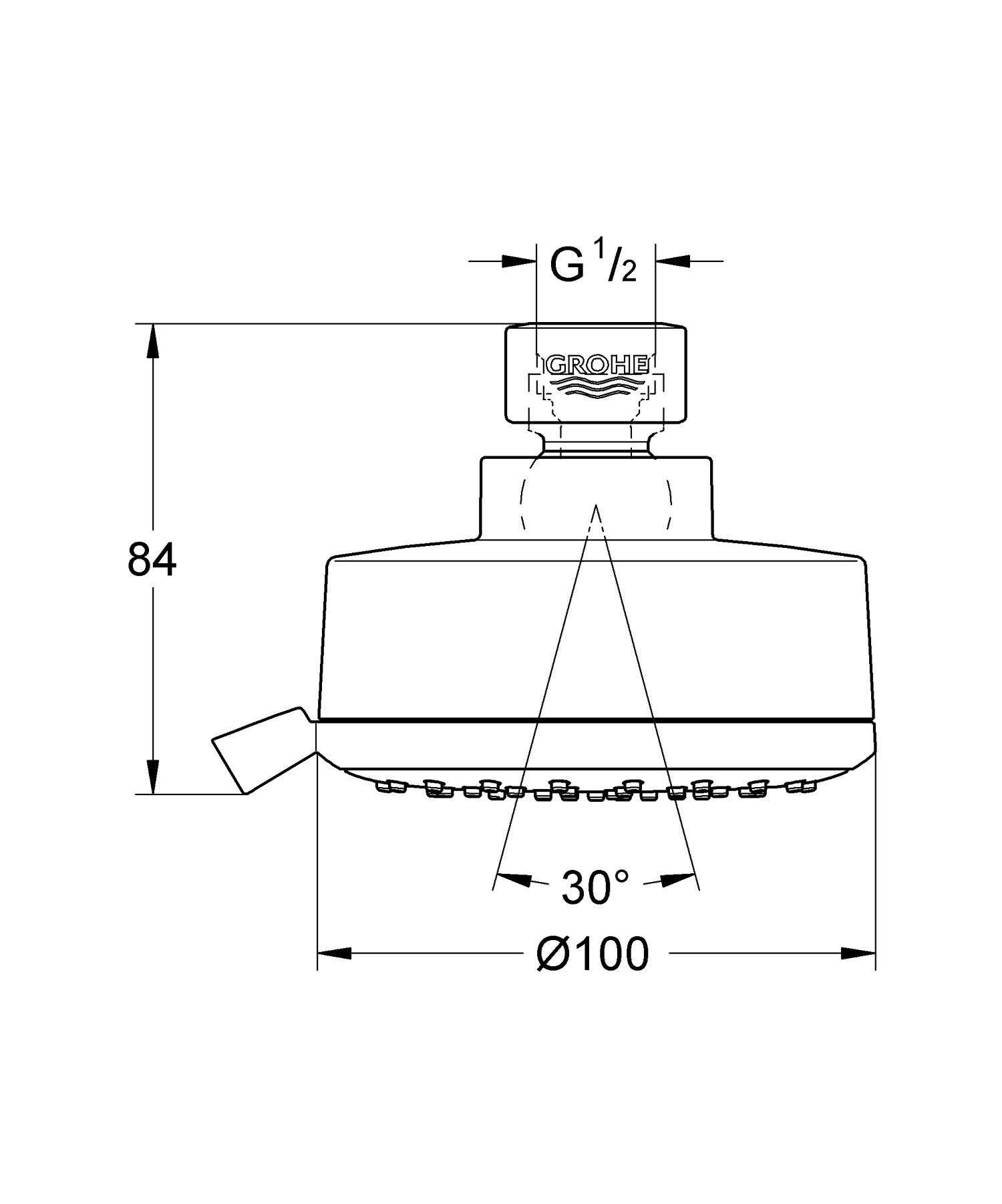 Душевая головка с 4 регулируемыми форсунками Grohe Storm Cosmopolitan 100 ARCH-00108228 - Вид №3