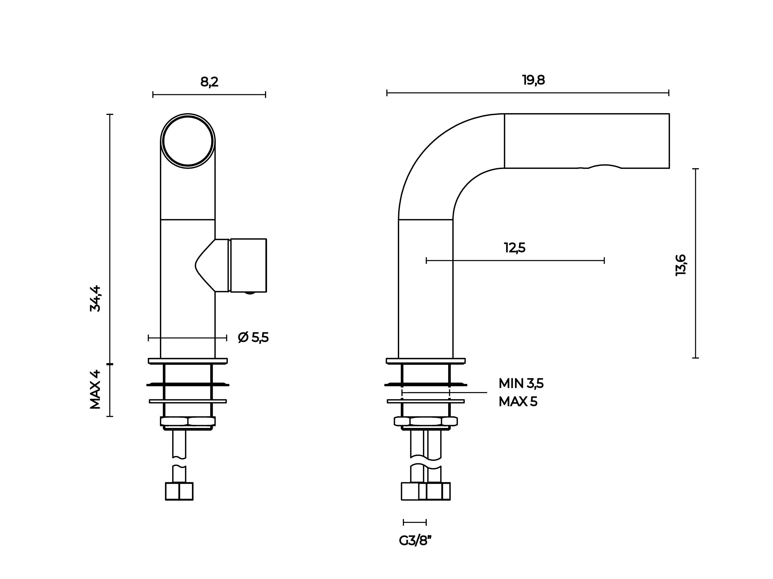 Смеситель для мойки рук из нержавеющей стали Trone Mage ARCH-00019388 - Вид №1