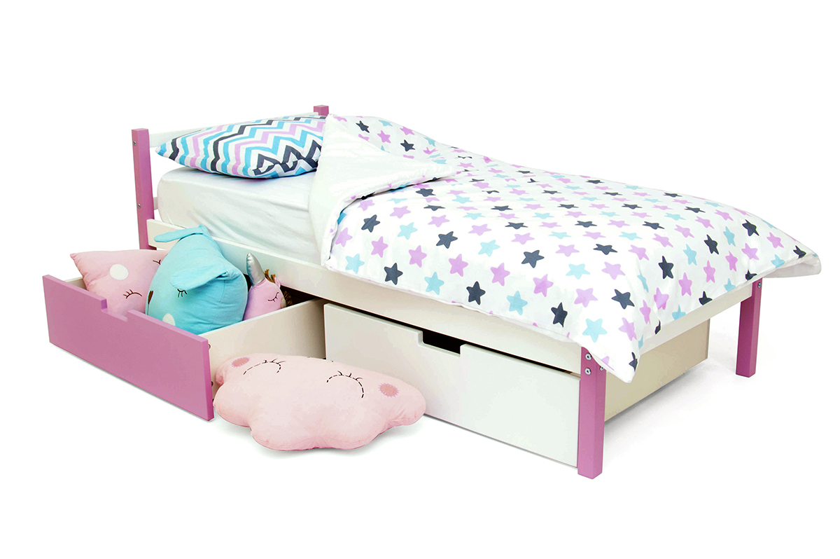 Детская кровать Svogen classic лаванда, белая БЕЛЬМАРКО  326804 Белый;розовый Santreyd  - Вид №2