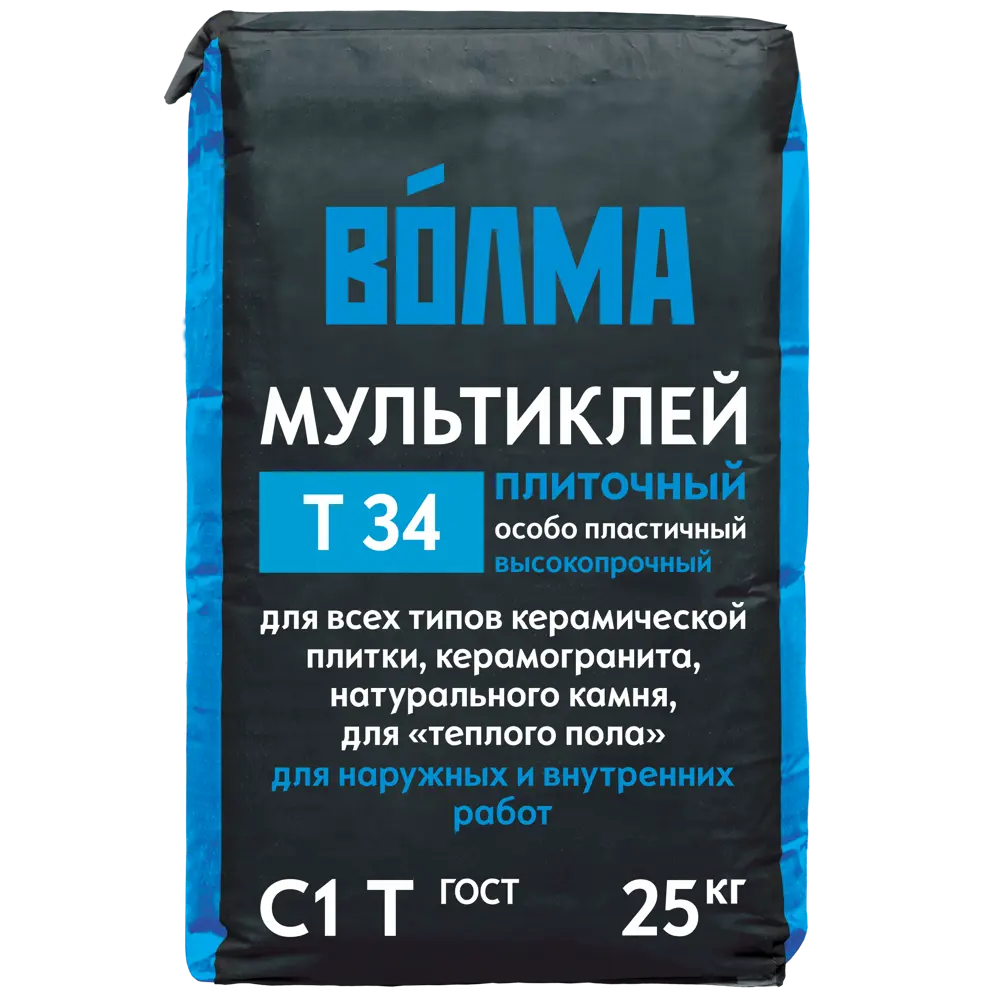 Клей для плитки Волма Мультиклей Т-34, 25 кг STLM-2187906