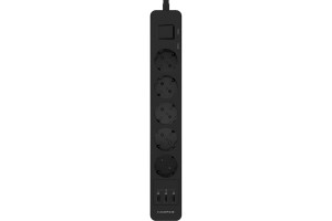 18373213 Удлинитель с USB зарядкой UCH-560 Black H00003013 Harper