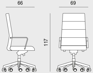 Viganò Кресло для руководителя из ткани с высокой спинкой Star sun-id-1502495 - Вид №6