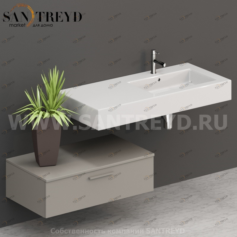 T09052GH2 Столешницы для использования в сочетании с тумбами и открытыми тумбами 90 см серая Globo ARREDO WOOD Италия Ceramica Globo