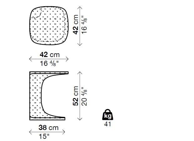 Квадратный бетонный журнальный столик Kristalia шрифт ARCH-00114120 - Вид №5