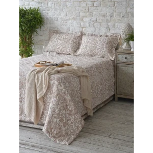 91764418 Покрывало Обуховская мануфактура для уюта в доме PS-arabesco/blanco 240x260 см хлопок цвет бежевый STLM-1483969
