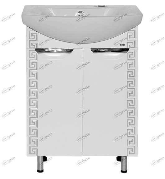 Тумба Престиж-70 белая серебряная патина с раков. Балтика-70 см MISTY 2312144