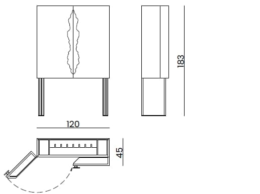 Деревянный барный шкаф со встроенным освещением Bizzotto Italia Symphony-Infinity ARCH-00024229 - Вид №4