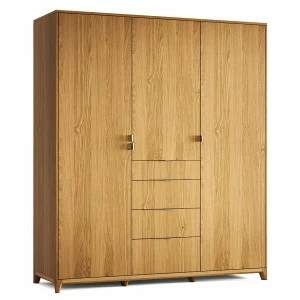 Шкаф трехстворчатый с ящиками натуральный дуб Case №2 THE IDEA  210383 Бежевый