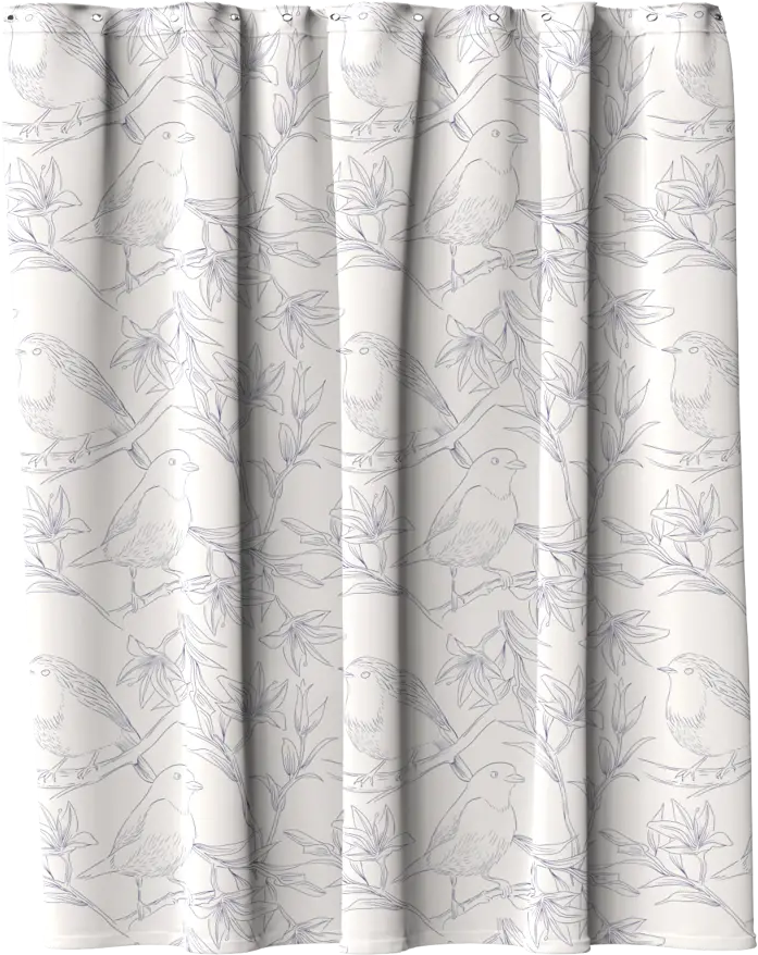 Lemer Bird - Дизайнерская штора для ванной с птичьим принтом 180x200 см 86881065