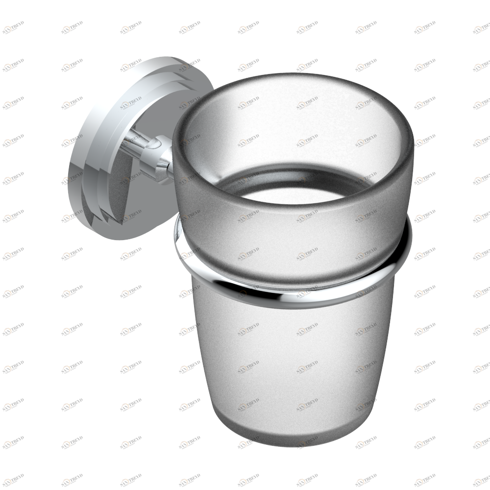 G2J-536 Стакан настенный для зубных щёток Thg-paris Faubourg - белый фарфор - с рукоятками Хром G2J-536 CAT.A