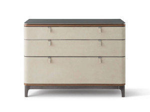 Комод из орехового дерева с кожаной обивкой