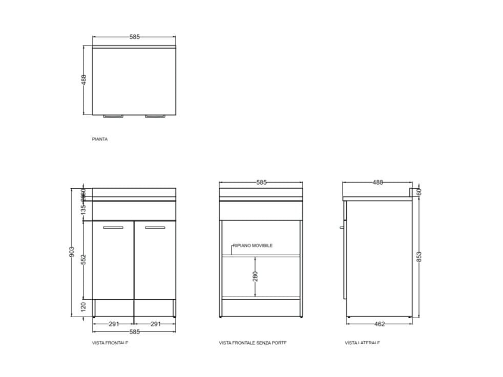 Шкаф для белья из ДСП с распашными дверцами COLAVENE Complementi Lavanderia ARCH-00068579 - Вид №1