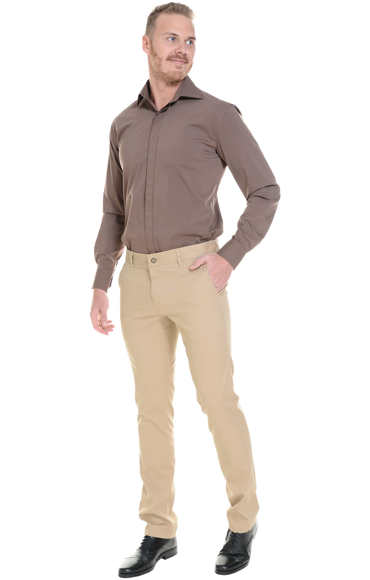 68262 Брюки  мужские beige (бежевые) El-Risto  Одежда для официантов  размер 50/182-188  - Вид №3