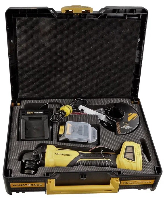 Углошлифовальная машина (УШМ) Hanskonner HAG1812E 1BatterySystem 18V 9157059 STDN-0008765 - Вид №13