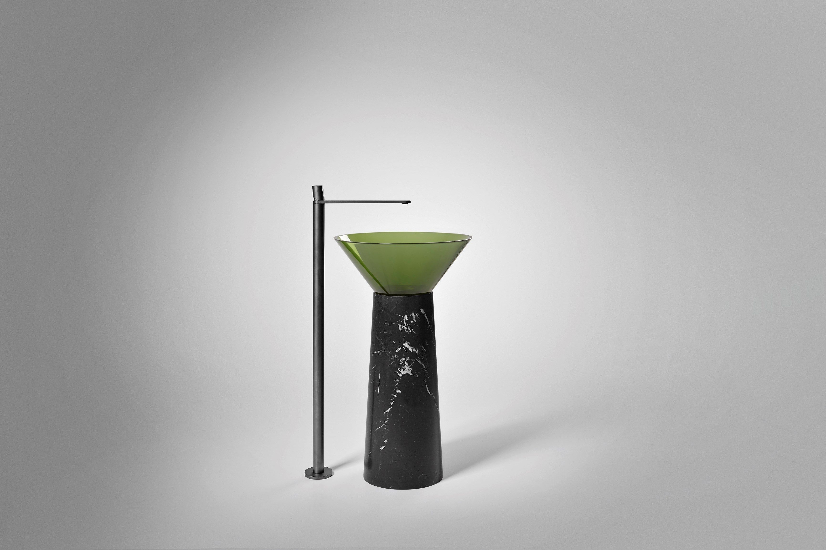 Круглый отдельно стоящий умывальник из черного мрамора Marquina Antoniolupi ALBUME11 + ALBUME21 ARCH-00148772 - Вид №18