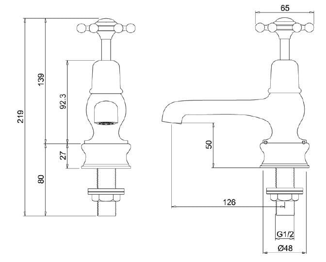 Смеситель для раковины с 2 отверстиями Burlington BIRKENHEAD REGENT ARCH-00048448 - Вид №5