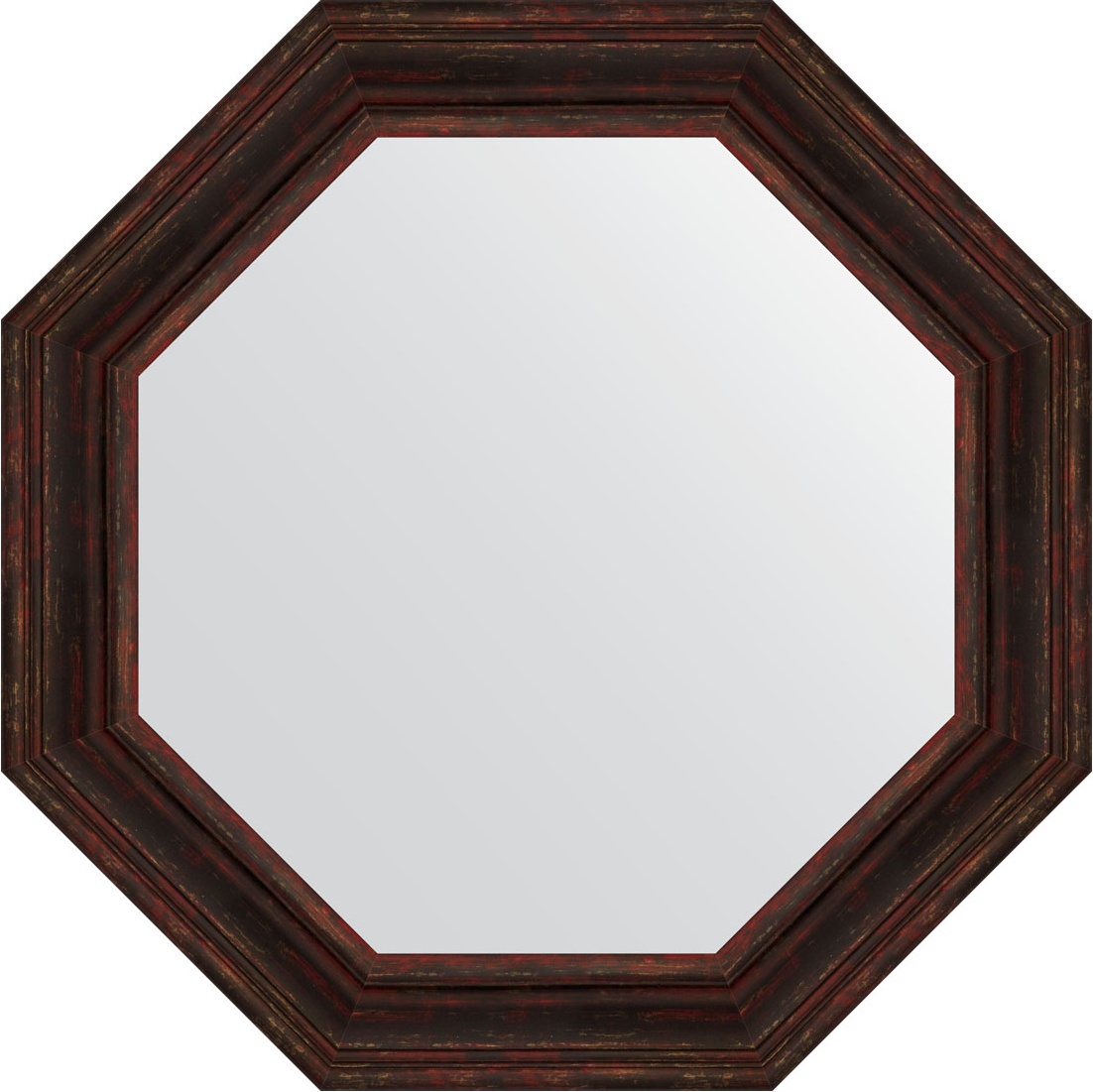BY 3828 Зеркало в багетной раме - темный прованс 99 mm EVOFORM Octagon