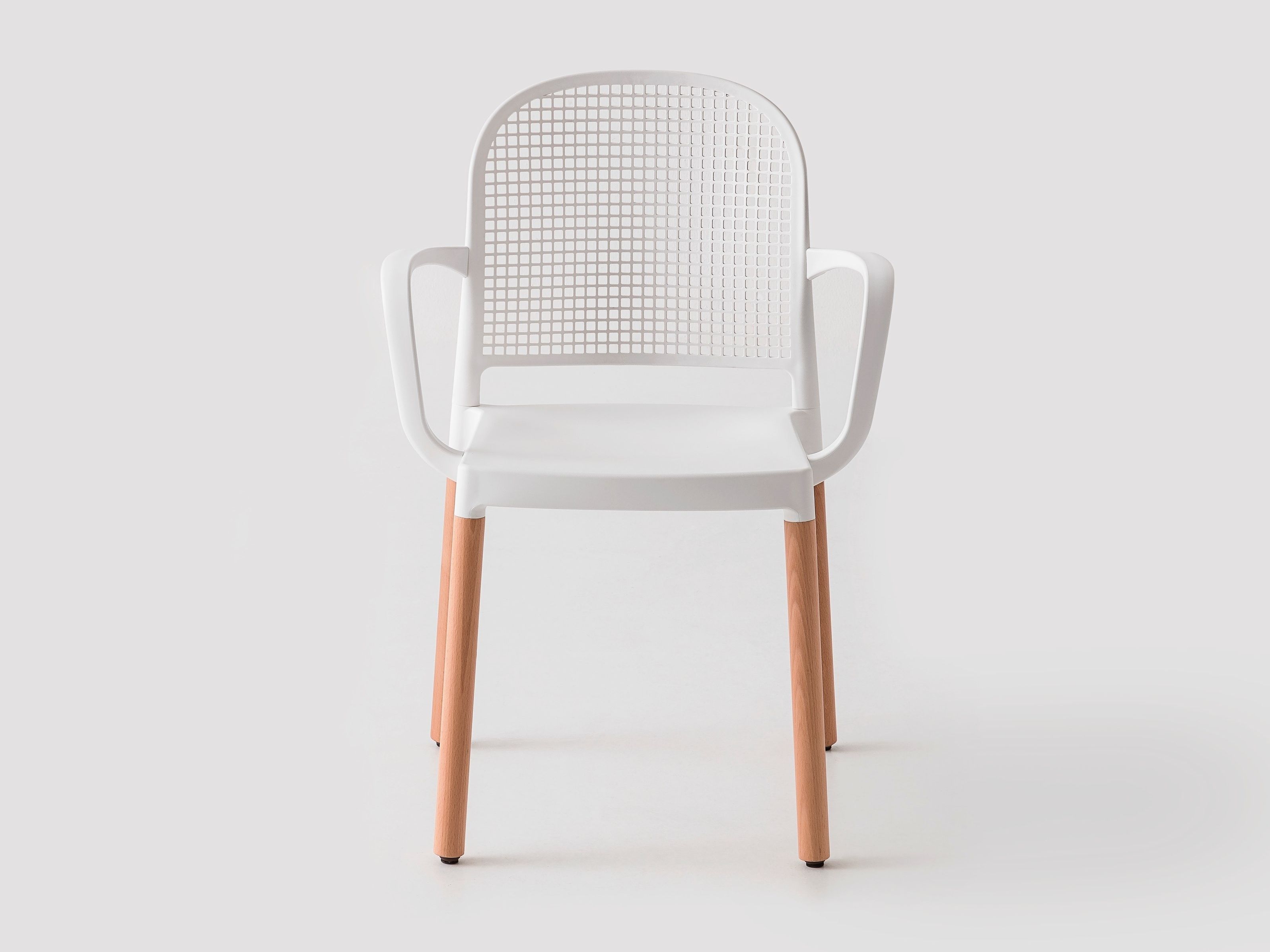 Штабелируемый стул с подлокотниками и деревянной рамой GABER ARCH-00091861 - Вид №2