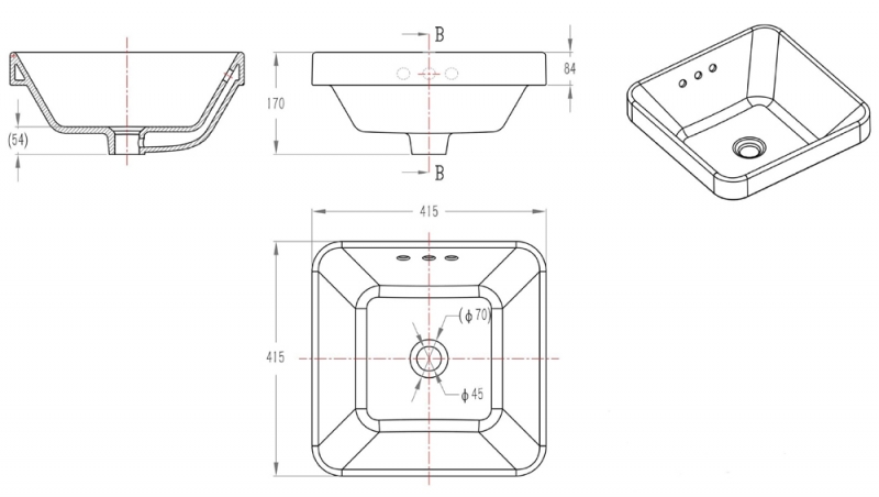 C22327W-ENG Накладная раковина на столешницу  овальная Bravat  - Вид №1