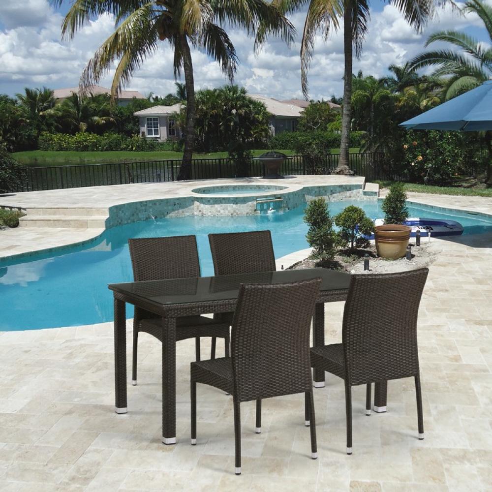 T256A/Y380A-W53 Brown 4Pcs Комплект плетеной мебели Afina 