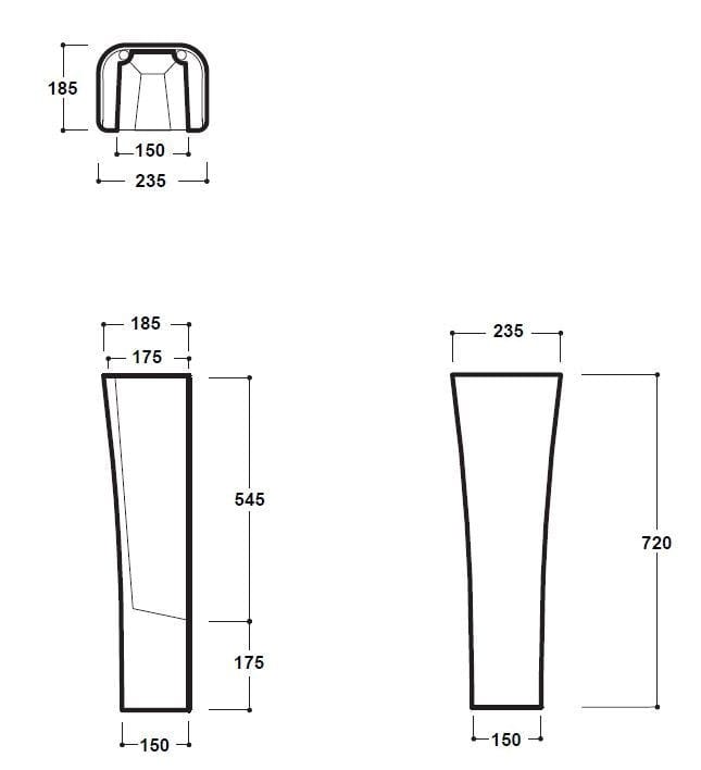 Керамическая колонна для умывальника Olympia Ceramica CLEAR ARCH-00033204 - Вид №5