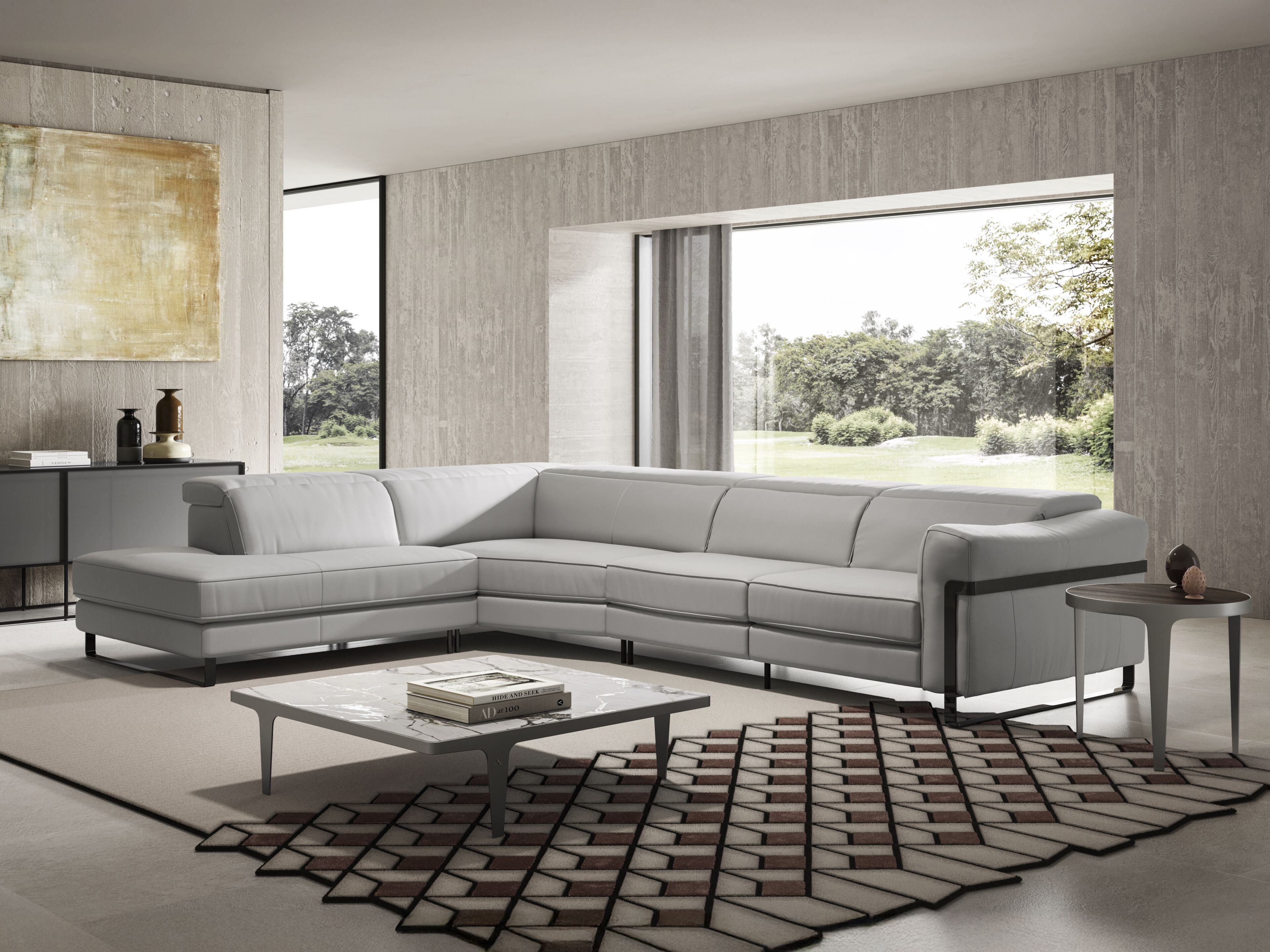 Угловой диван с откидной спинкой из ткани Natuzzi Italia Fidelio ARCH-00044031 - Вид №4