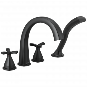 T47776-BL Римская ванна с четырьмя отверстиями Delta Faucet Stryke Матовый черный