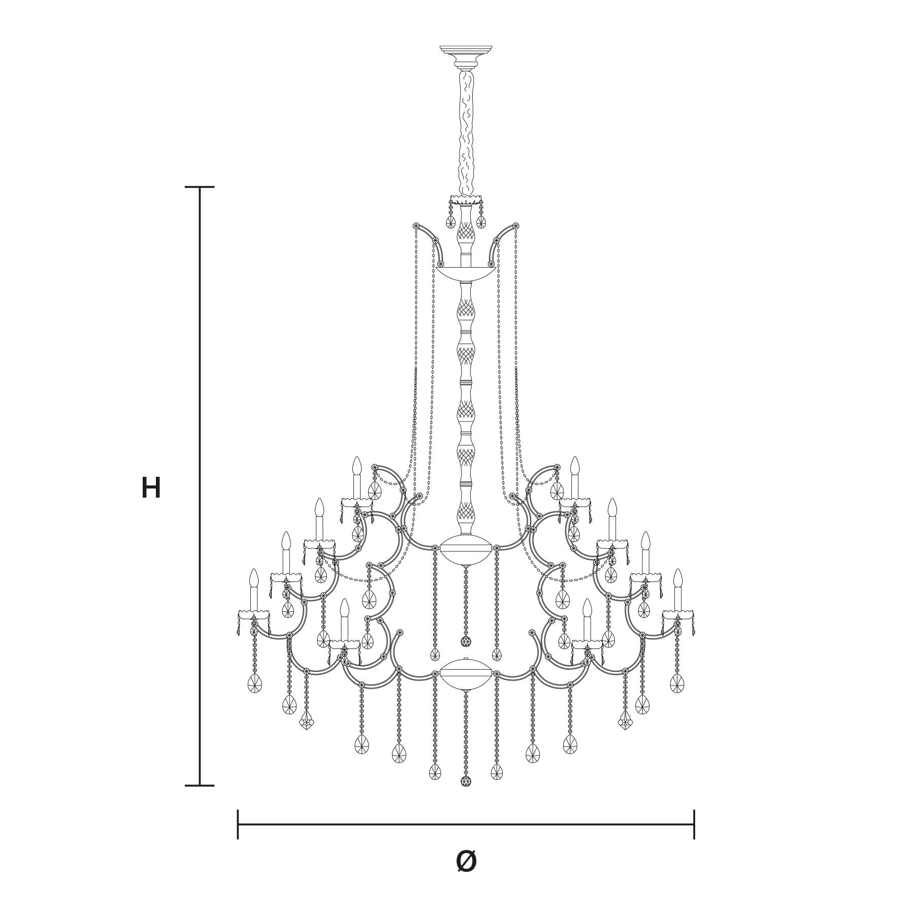 Подвесной светильник с кристаллами Masiero Aqaba ARCH-00107807